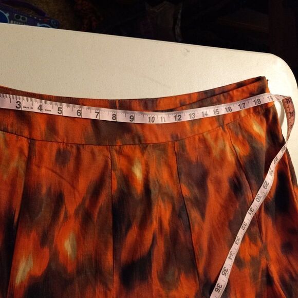 Coldwater Creek Abstract Orange/Red/Purple/Brown Maxi Skirt - Picture 5 of 8